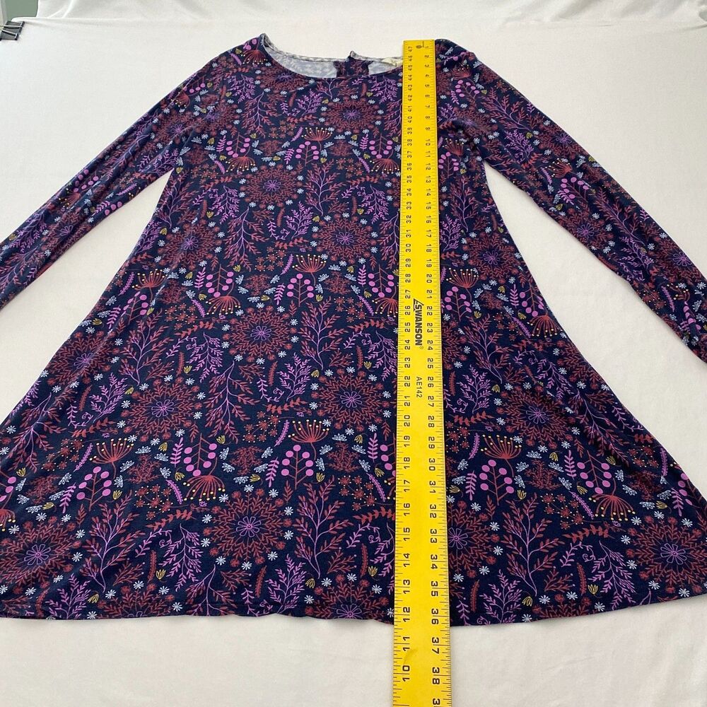 Matilda Jane Floral Dress Long Sleeve Knee Length Womens Large Purple Stretch - Picture 11 of 12